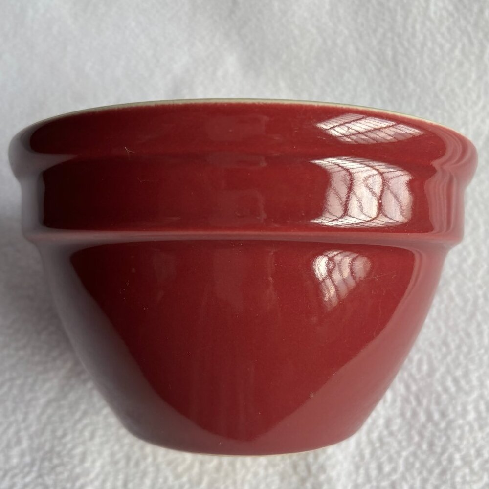 1940s Hall 1093 Burgundy Mixing Bowl 6" Diameter 4" Tall - Picture 5 of 5